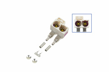 FAKRA double socket - angled like 6Q0 035 675 K [Coding B / cream white]